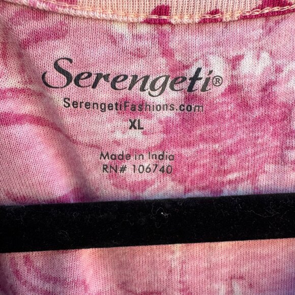 Serengeti Womens Floral V-Neck Long Sleeve Boho Pink Purple Tunic Blouse Top XL - Picture 2 of 8